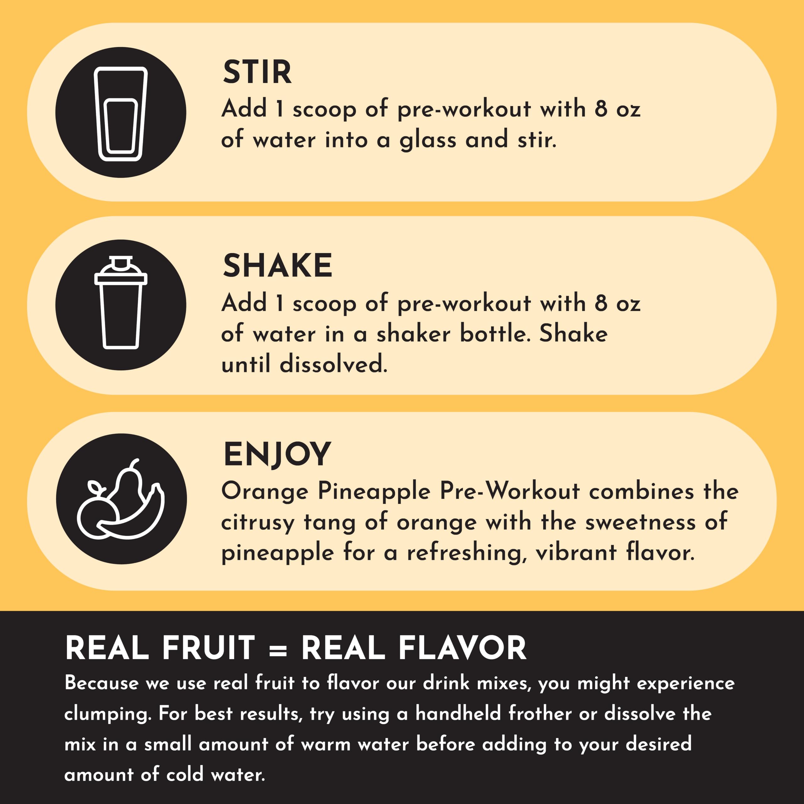 Étiquette nutritionnelle détaillée sur l'emballage Just Ingredients Pré-entraînement.