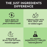JUST INGREDIENTS tableau nutritionnel résumant les portions et les nutriments.