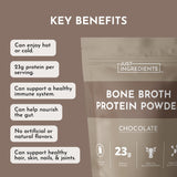 JUST INGREDIENTS Protéine Bouillon Os Chocolat – préparation froide idéale pour smoothie rapide.
