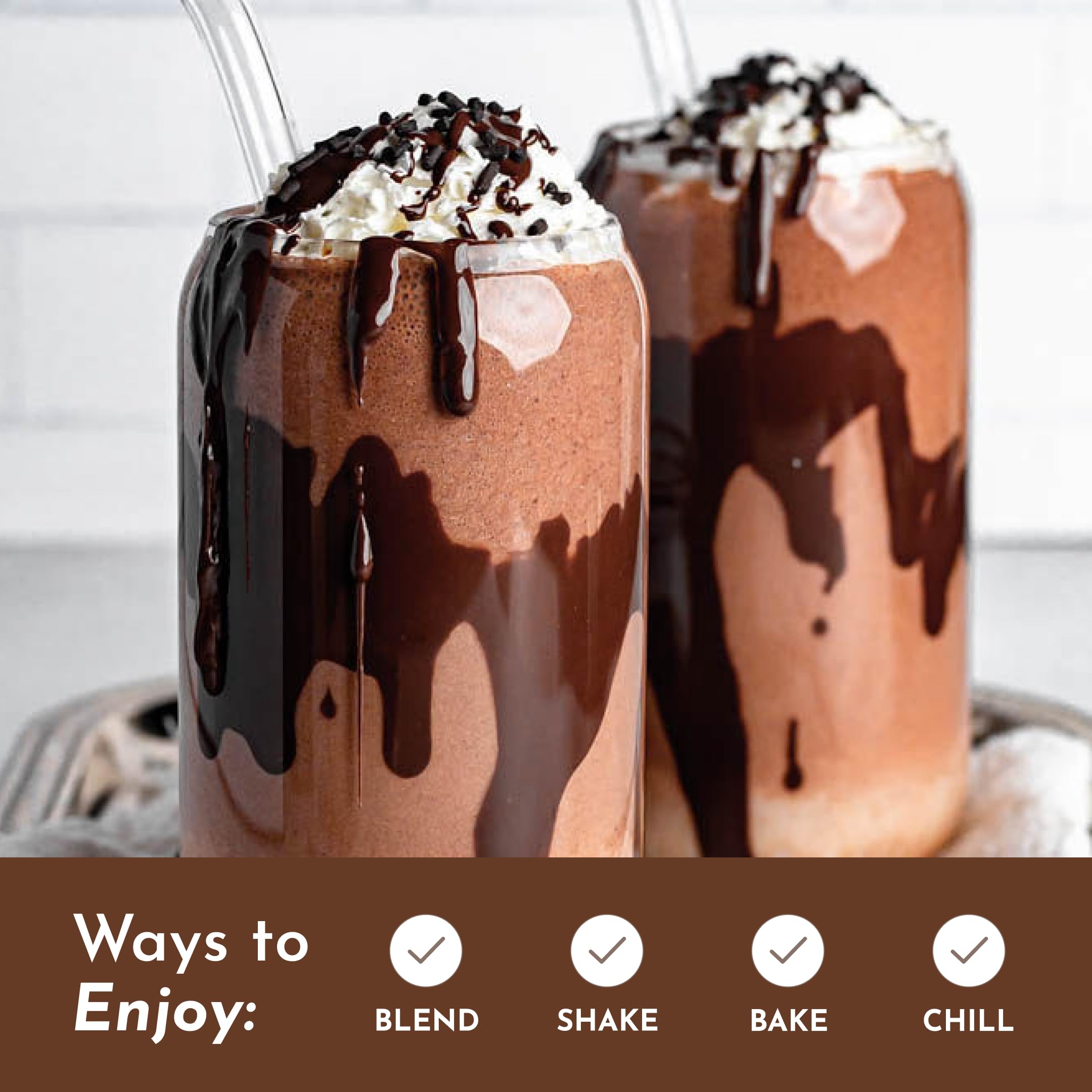 Mélange Protéine Chocolat dans un verre, boisson protéinée rapide et savoureuse.