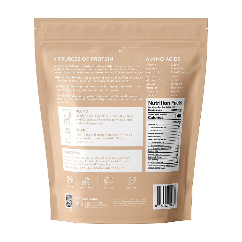 Shake Snickerdoodle Just Ingredients versé dans un verre, texture lisse et goût gourmand.