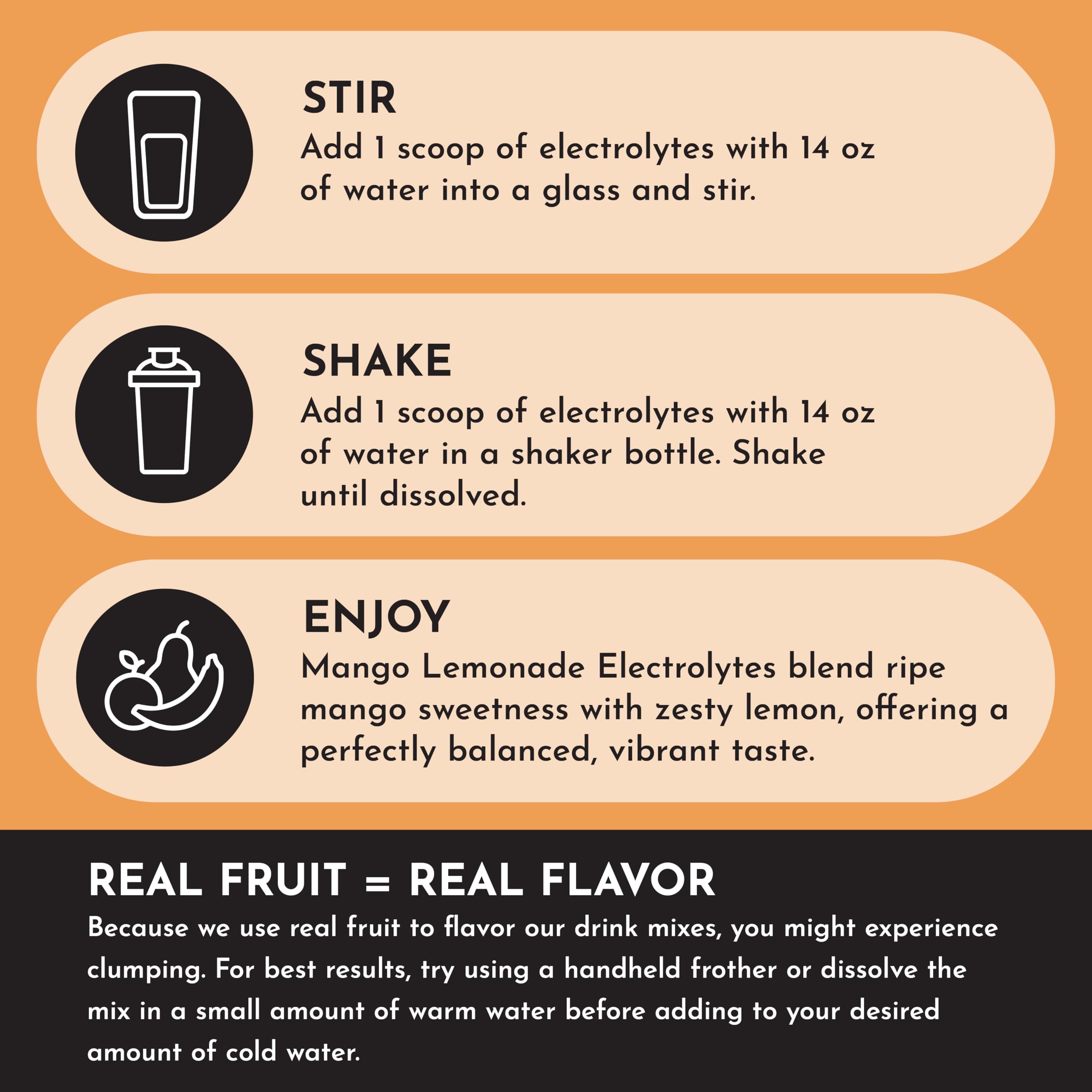 JUST INGREDIENTS Mango Lemonade : 30 portions pour une hydratation durable et économique.