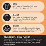 JUST INGREDIENTS Mango Lemonade : 30 portions pour une hydratation durable et économique.