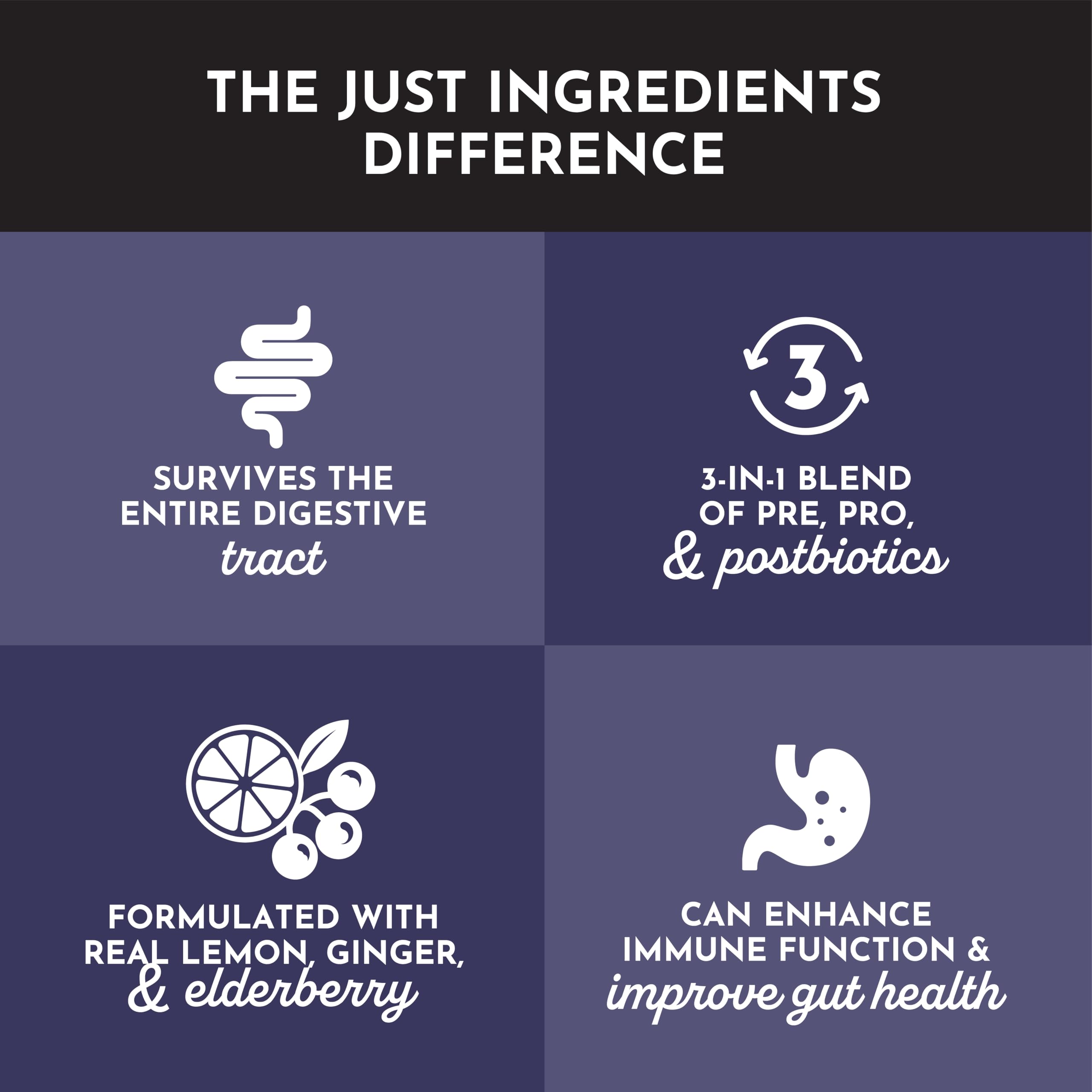 JUST INGREDIENTS Stick se dissolvant dans l'eau – saveur rafraîchissante citronnée.