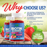 Gomme biotine Just Nutrients en gros plan, texture gélifiée pour cheveux forts et ongles.