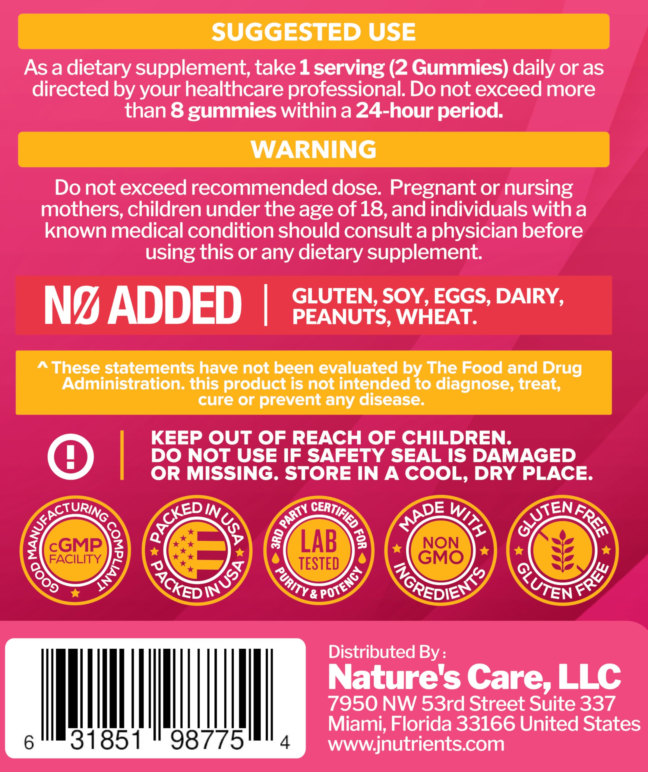 Just Nutrients gommes de collagène – paquet de 90 gommes, excellente valeur et praticité