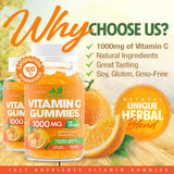 Just Nutrients gommes vitamine C 1000mg – arôme orange naturel pour un plaisir quotidien