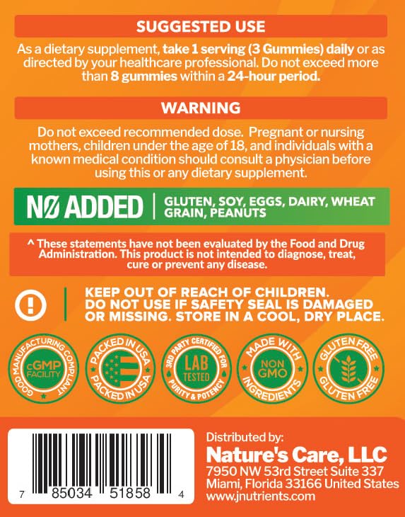 Just Nutrients gommes vitamine C 1000mg – usage quotidien pratique et savoureux