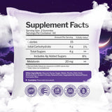 Emballage Just Nutrients Mélatonine Gummies sans gluten et végétarien