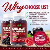 Just Nutrients Shilajit Gomme framboise rouges, goût naturel et plaisir quotidien.