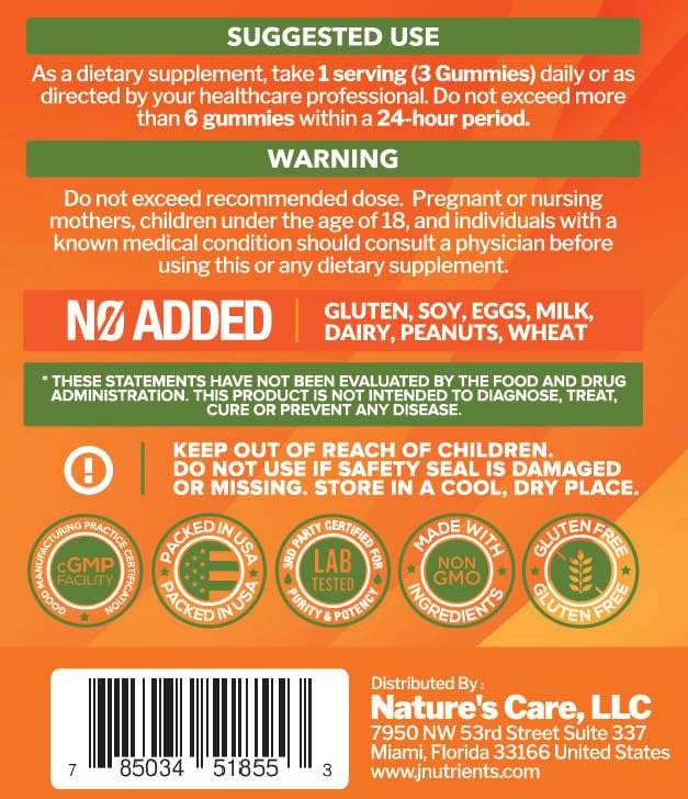 Just Nutrients vitamine C 1000 mg gommes, prise quotidienne pratique