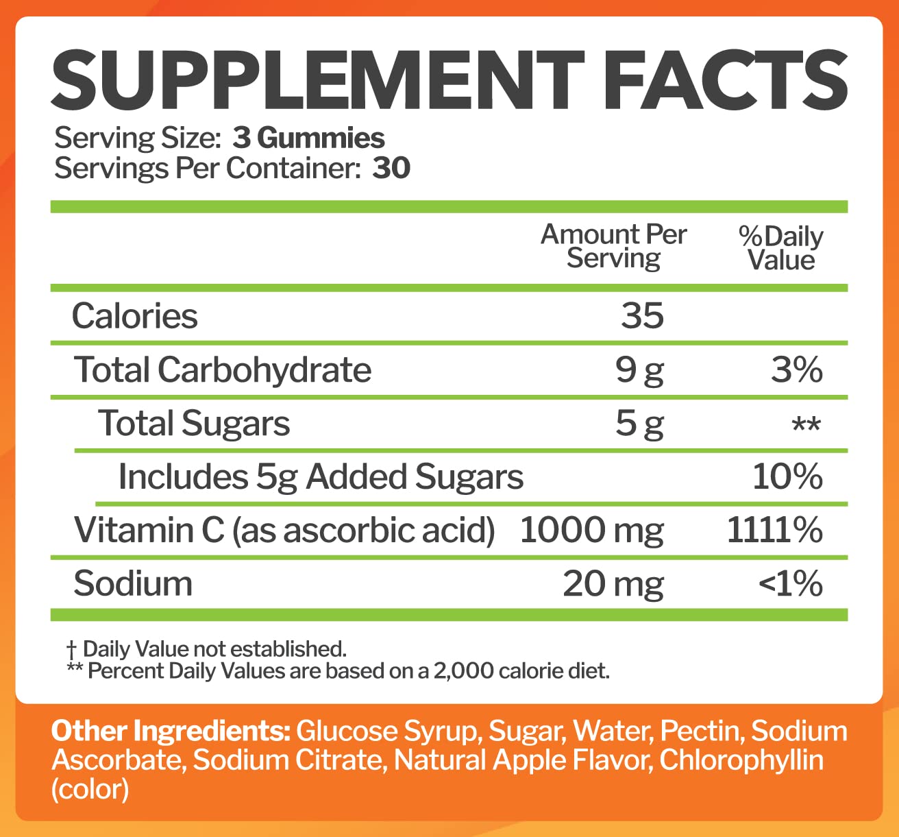Just Nutrients vitamine C 1000 mg gommes, texture douce et goût fruité