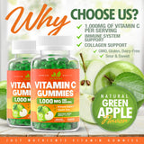 Just Nutrients vitamine C 1000 mg gommes, saveur pomme verte, plaisir quotidien