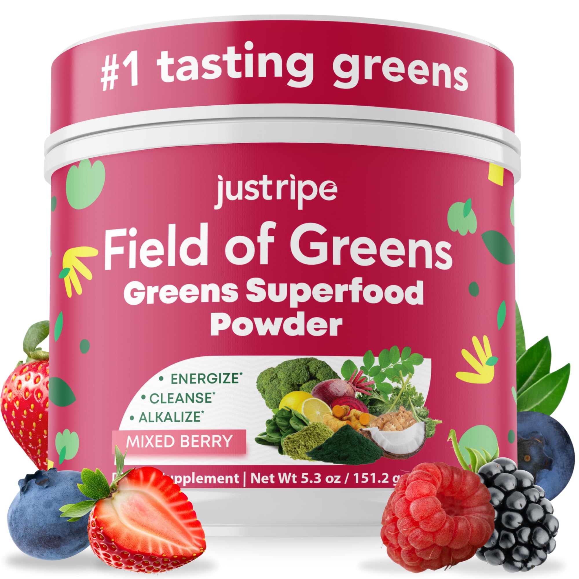 Just Ripe Field of Greens – Bouteille verte, goût agréable et pratique au quotidien.