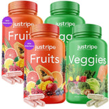 Just Ripe Nutrition : bouteille de capsules fruits et légumes, énergie naturelle au quotidien.
