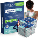 JustHeal RX pansement lidocaïne-dos pour soulagement rapide.