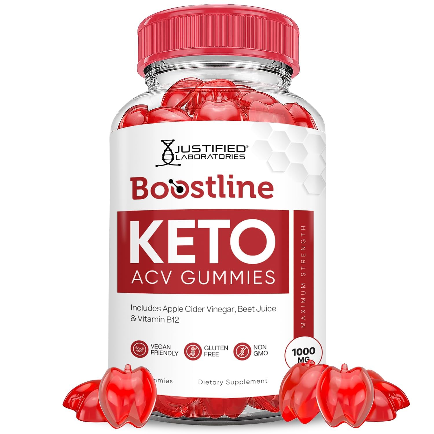 Justified Laboratories Boostline Gomme Céto ACV emballage clair et pratique