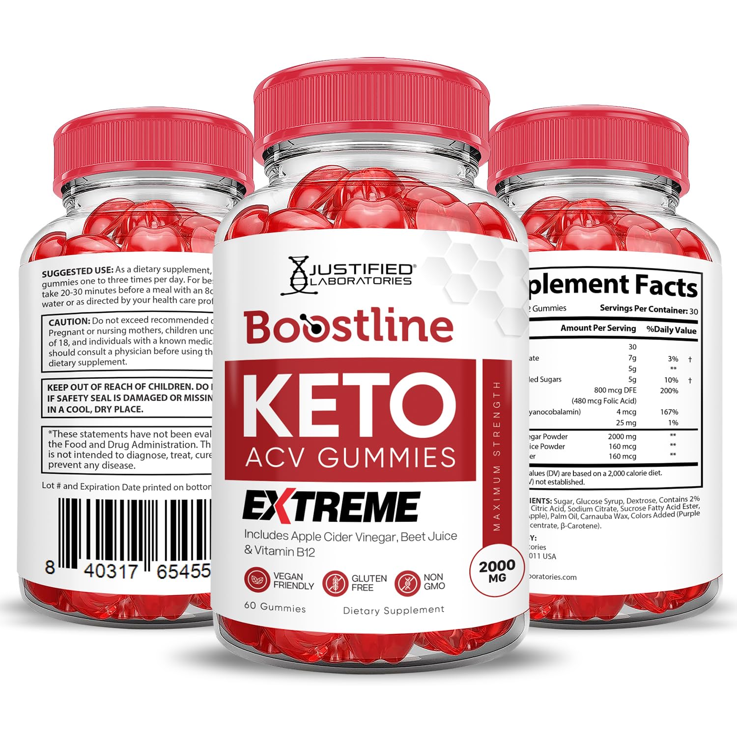 Boostline Keto Gummies vegan sans OGMs pour divers régimes.