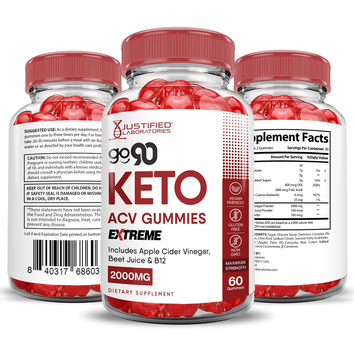 Emballage compact et facile à transporter pour Go90 Keto Gommes.