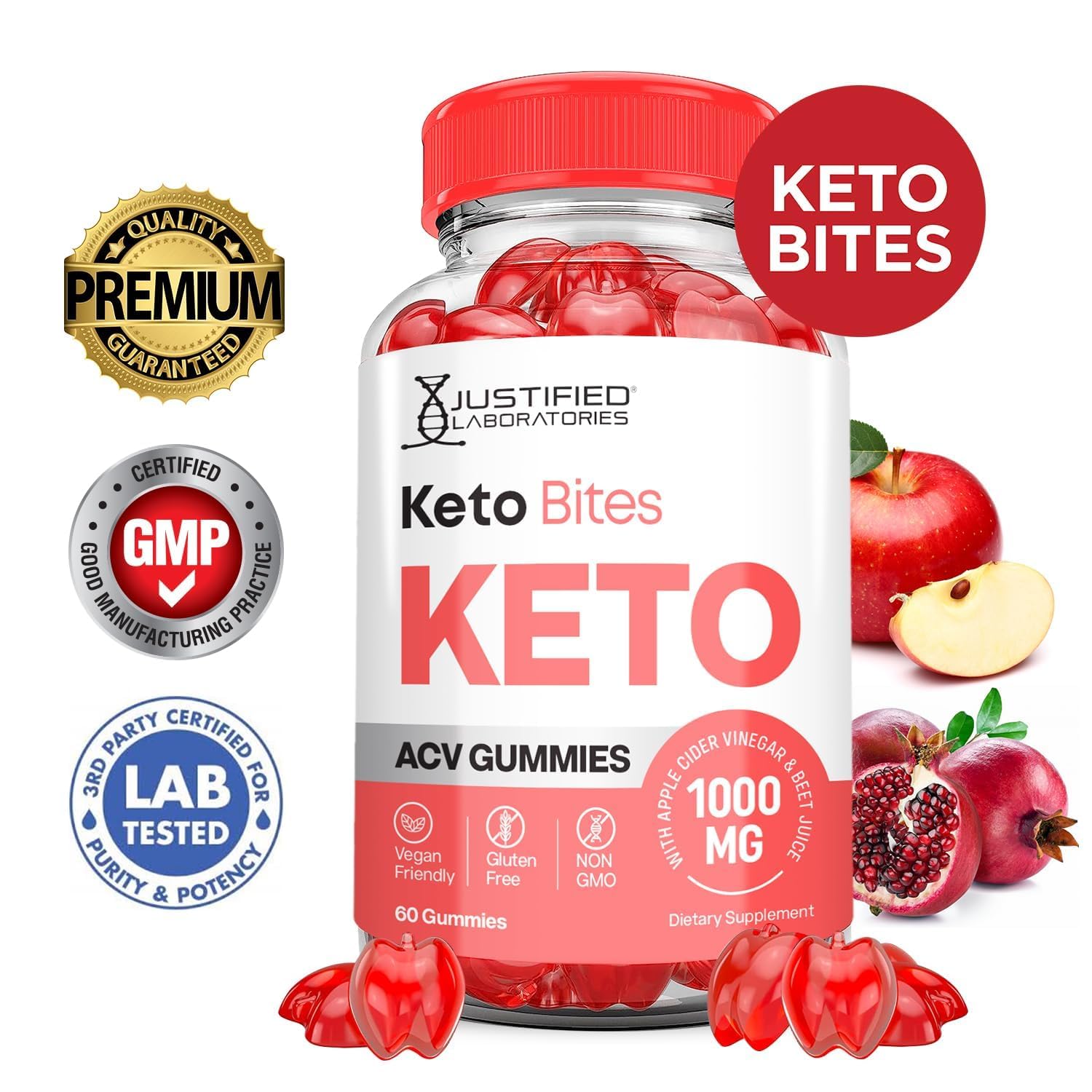 Justified Laboratories gommes keto acv 1000mg – prise rapide et facile.