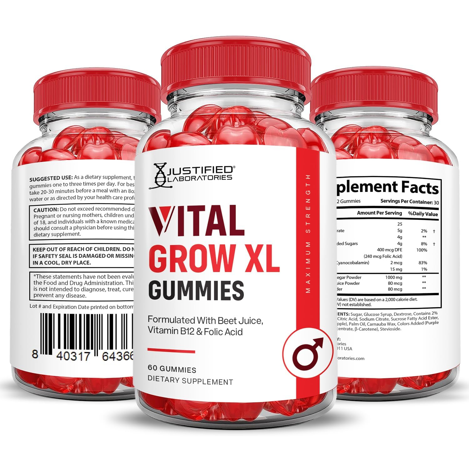 Justified Laboratories; gommes sans gélatine adaptées aux régimes végétariens.