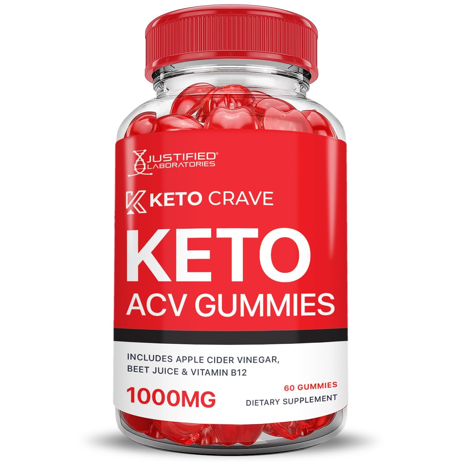 Justified Laboratories Keto Crave: gommes véganes sans gélatine, base en pectine.