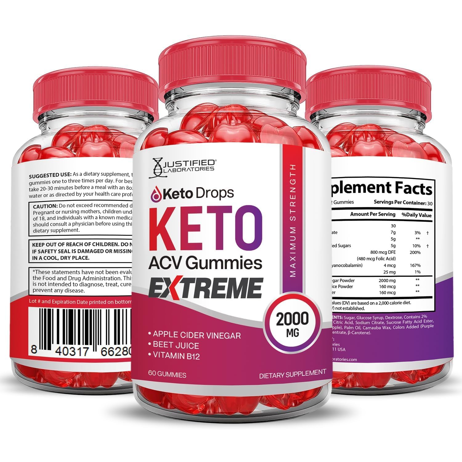 Gommes faciles à intégrer dans la routine keto Justified Laboratories.