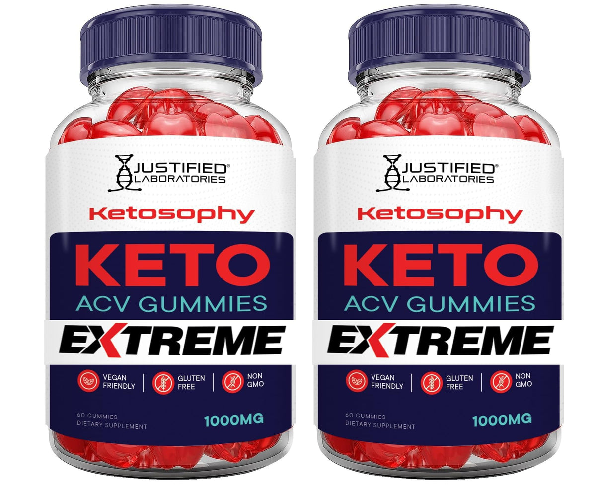 Justified Laboratories Ketosophy bonbons gélifiés, emballage 2 packs, pratique pour routine quotidienne.