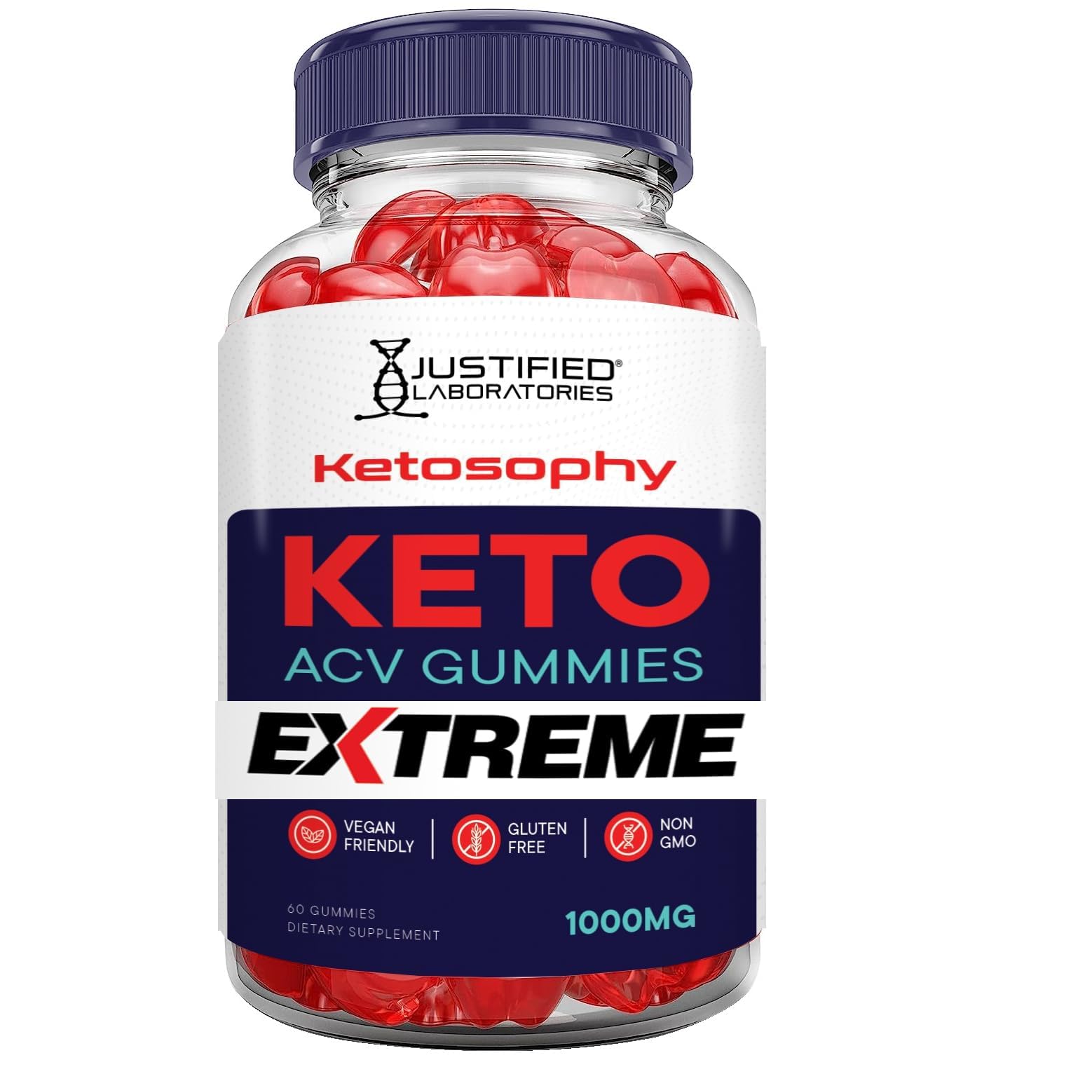 Justified Laboratories Ketosophy bonbons gélifiés, collation quotidienne pratique.