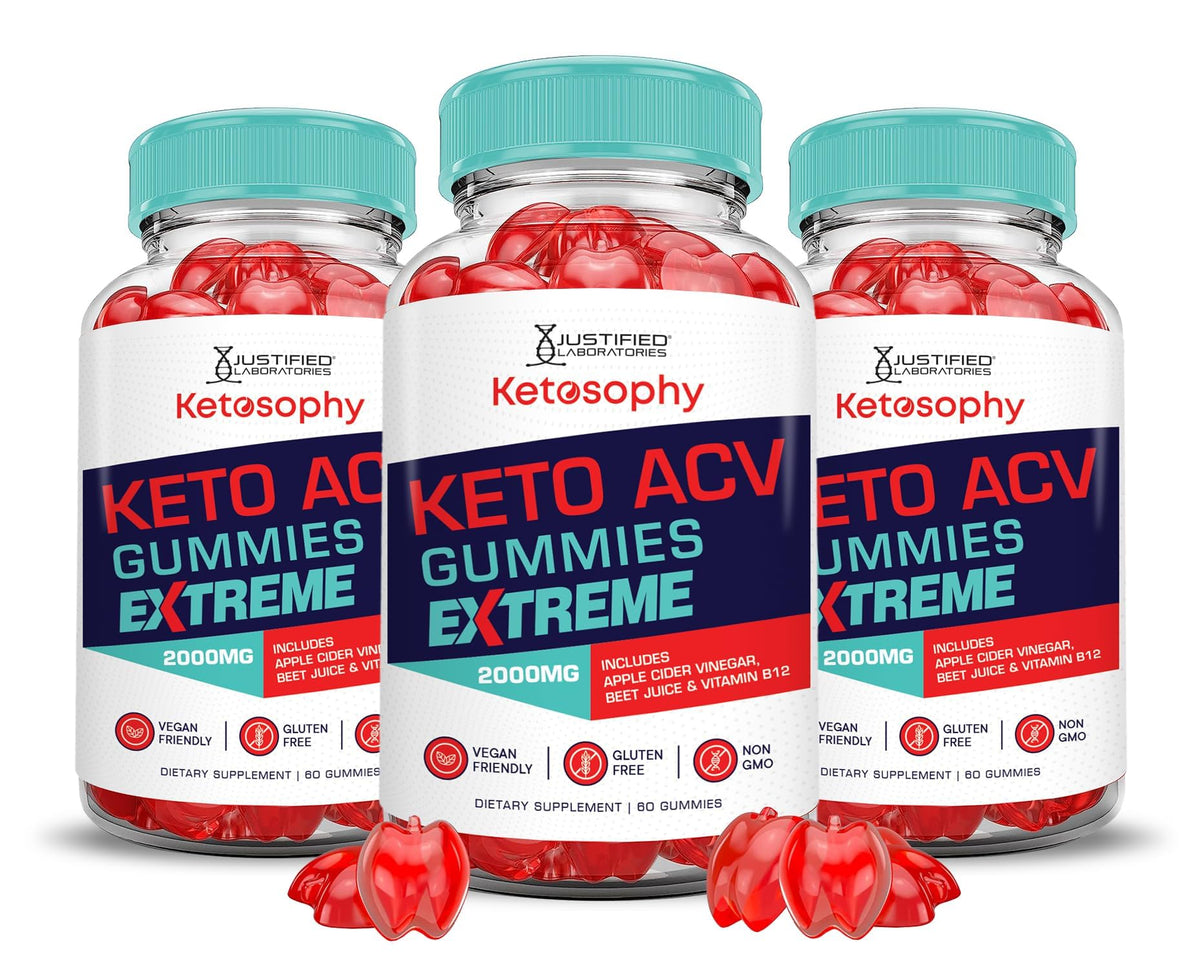 Justified Laboratories Ketosophy gommes ACV dans une boîte pratique pour le quotidien.