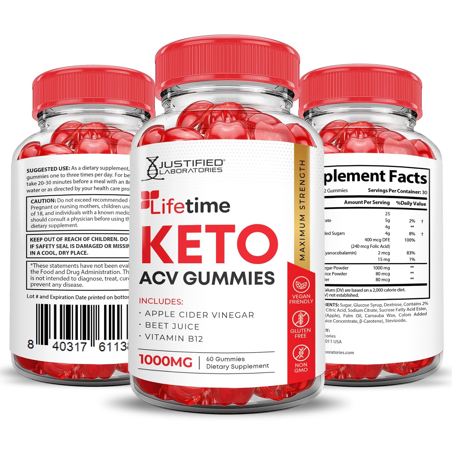 Gomme Lifetime Keto ACV au goût fruité, pause gourmande sans culpabilité.