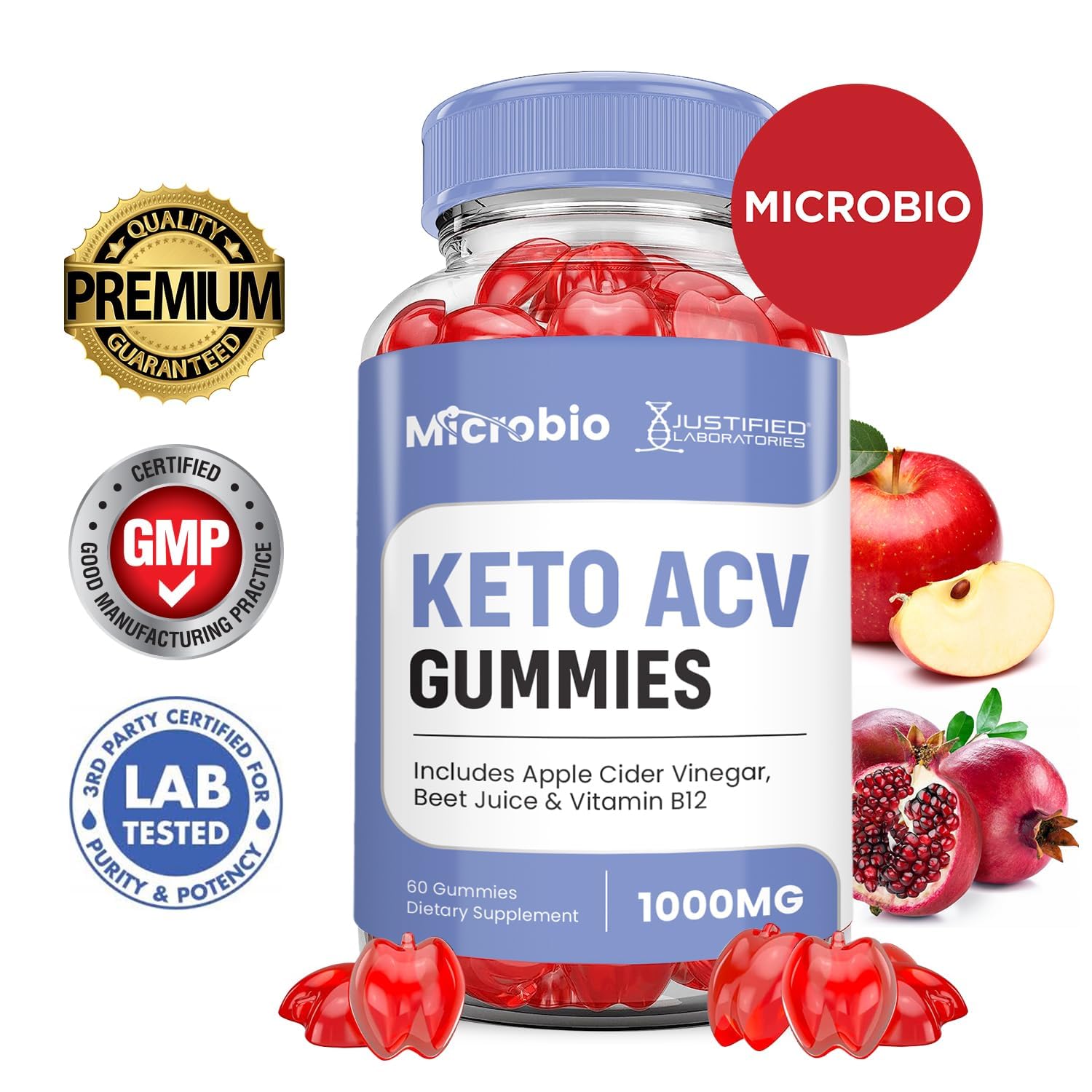 Betterave et grenade apportent couleur naturelle et goût fruité dans les gummies.