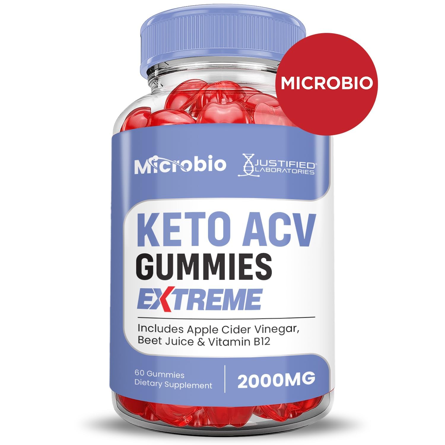 Emballage des Gommes Microbio Keto ACV, design clair et informatif