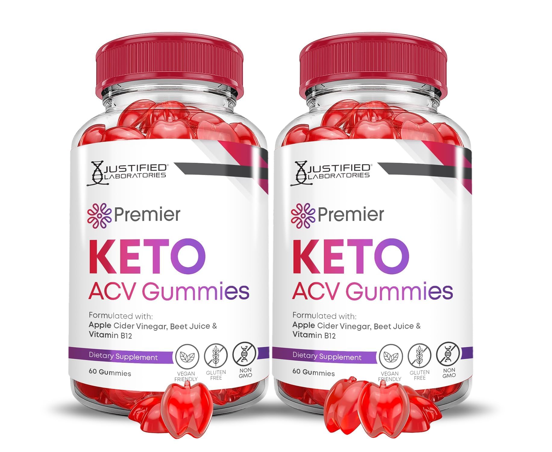 Justified Laboratories Premier Keto ACV Gummies pack visuel, routine quotidienne facilitée