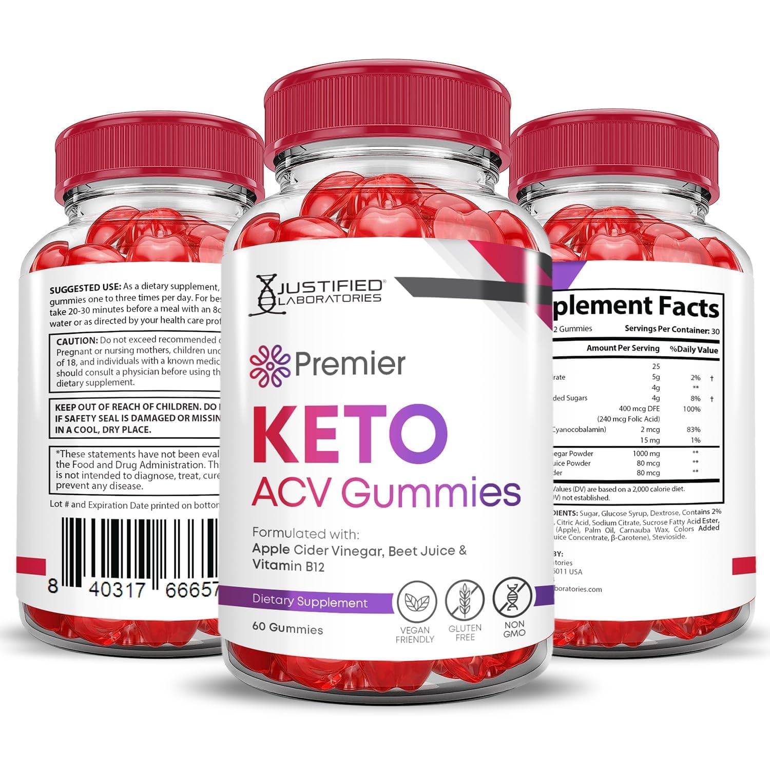 Prise quotidienne facile avec Justified Premier Keto ACV Gummies