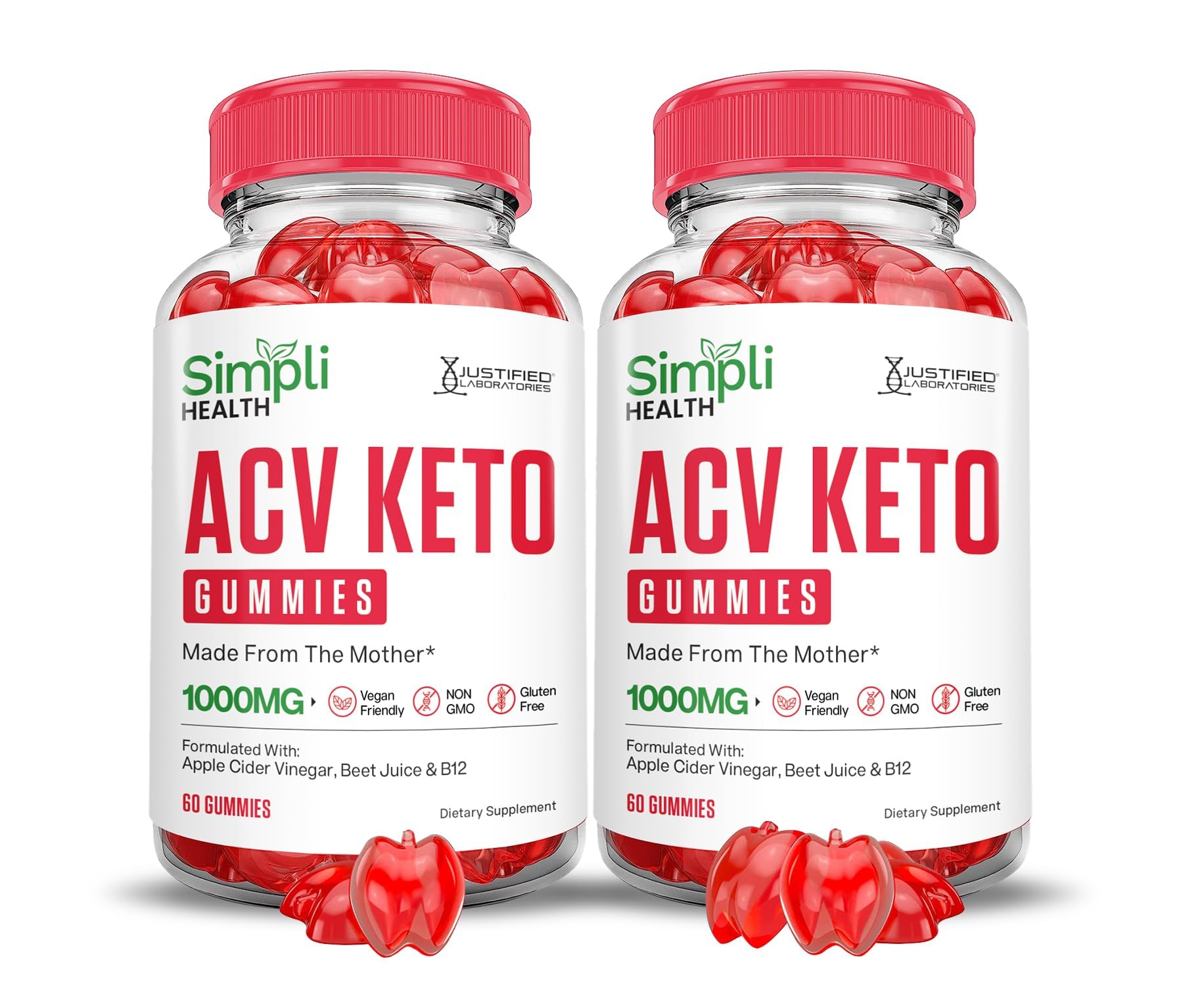 Justified Laboratories Simpli Health Keto ACV Gummies 2pack boite: routine pratique.