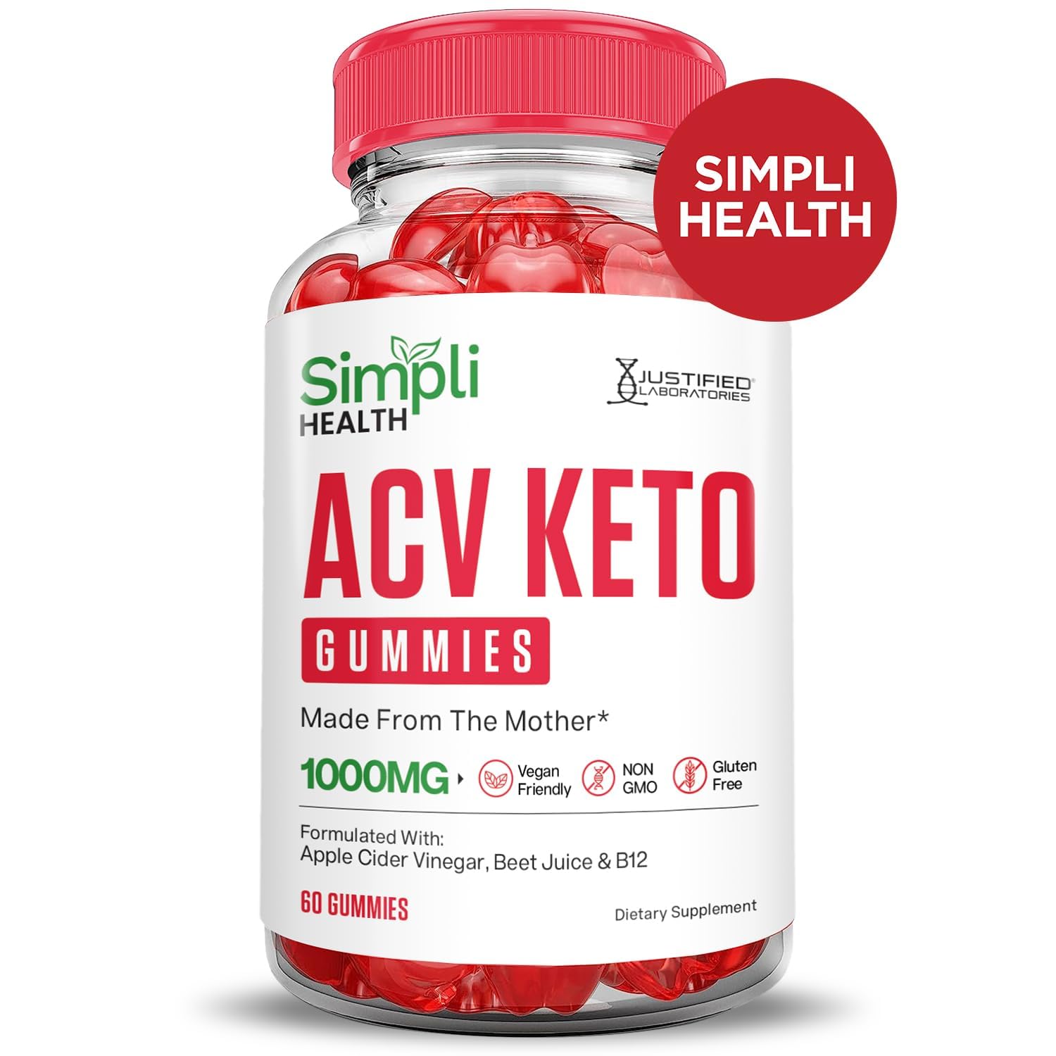 Justified Laboratories Simpli Health Keto ACV Gummies arôme doux: dégustation agréable.