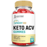 Justified Laboratories Speedy Keto ACV Gummies, vitamine B12 et folate, soutien nutritionnel possible.