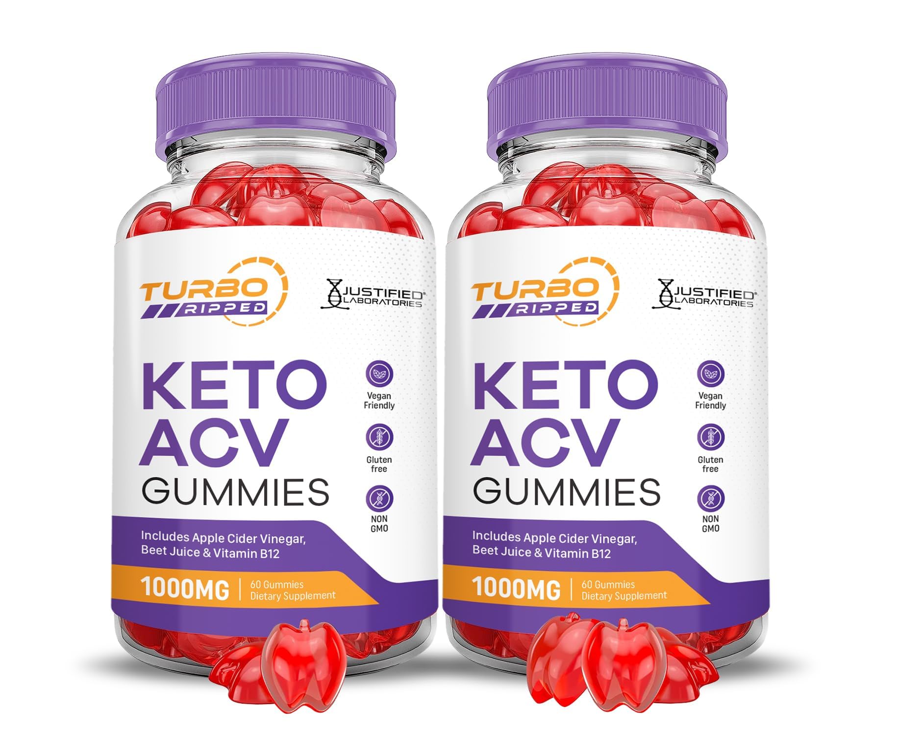 Justified Laboratories Turbo Ripped Keto ACV, flacon pratique pour la routine quotidienne.