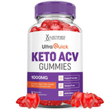 Gommes Justified Laboratories Ultra Quick Keto ACV, bouteille visible pour une collation pratique.