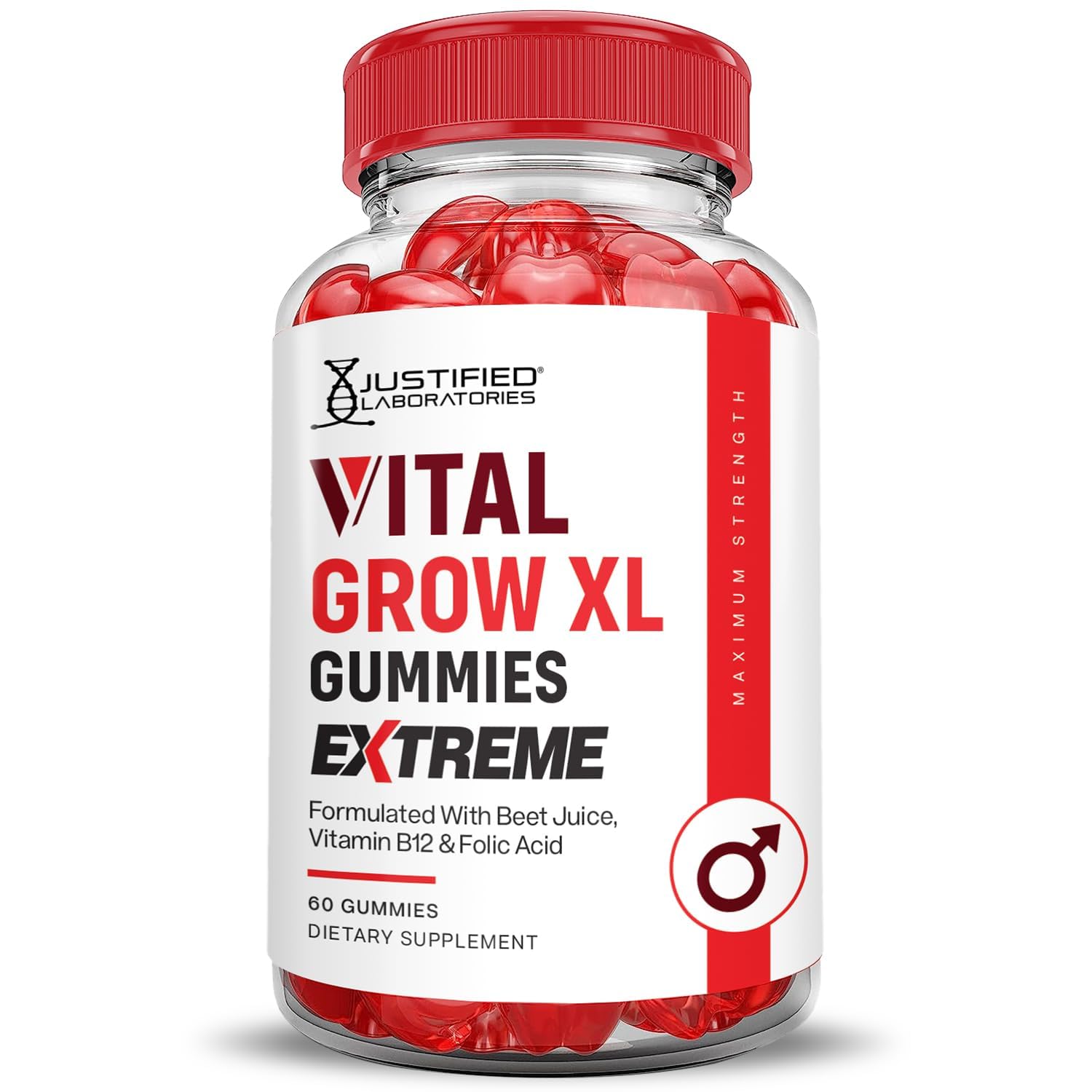 Justified Laboratories Vital Grow XL Extreme Gommes betterave, couleur attrayante