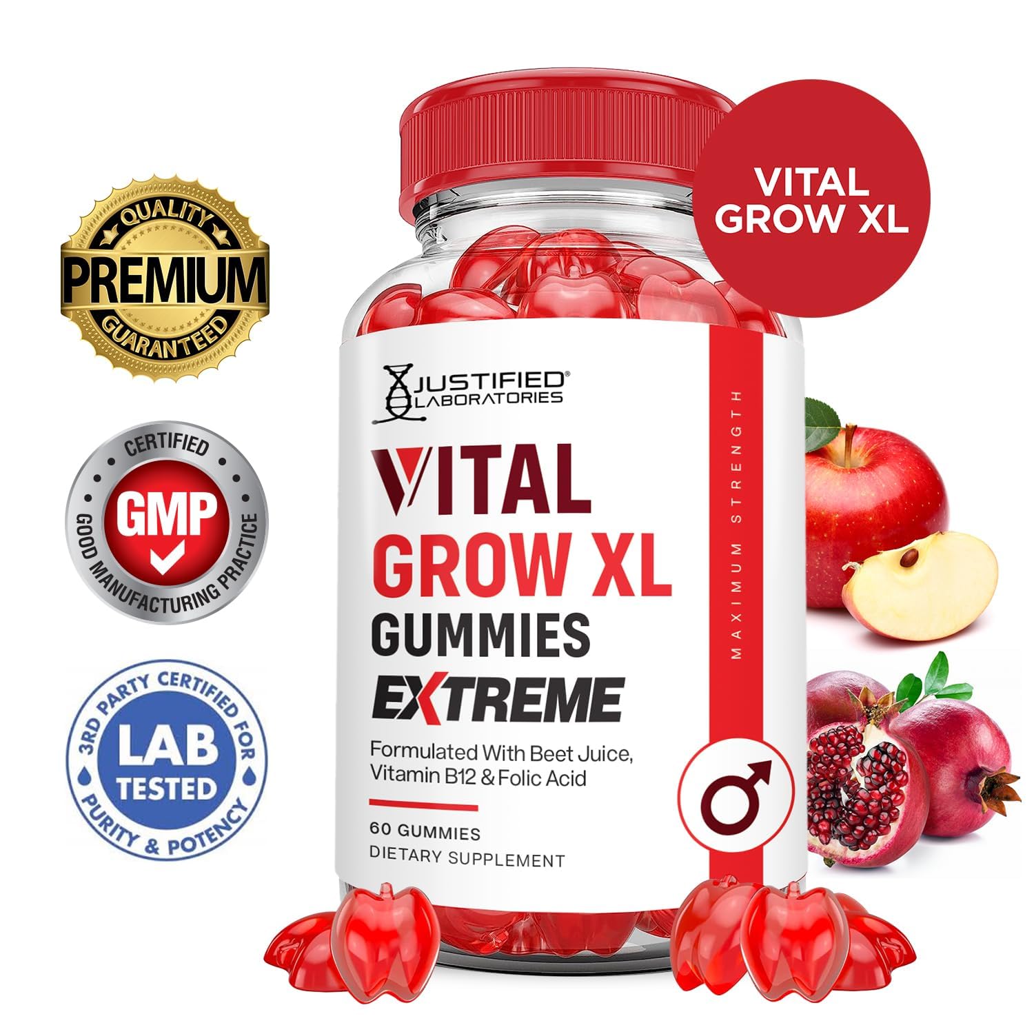 Justified Laboratories Vital Grow XL Extreme Gommes pomme cidre, alternative pratique