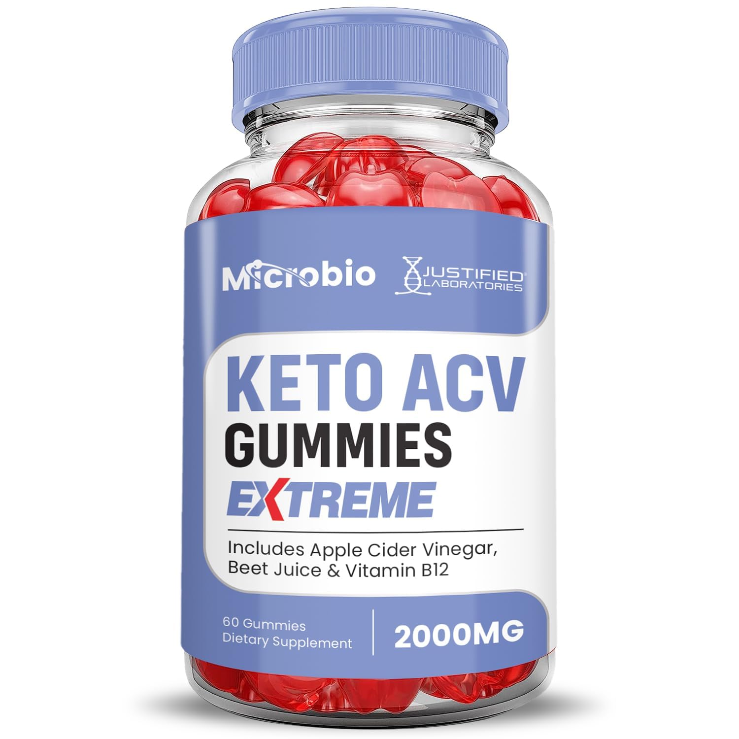 Ingrédients betterave et grenade Justified Laboratories Microbio Keto ACV Extreme – saveur naturelle.