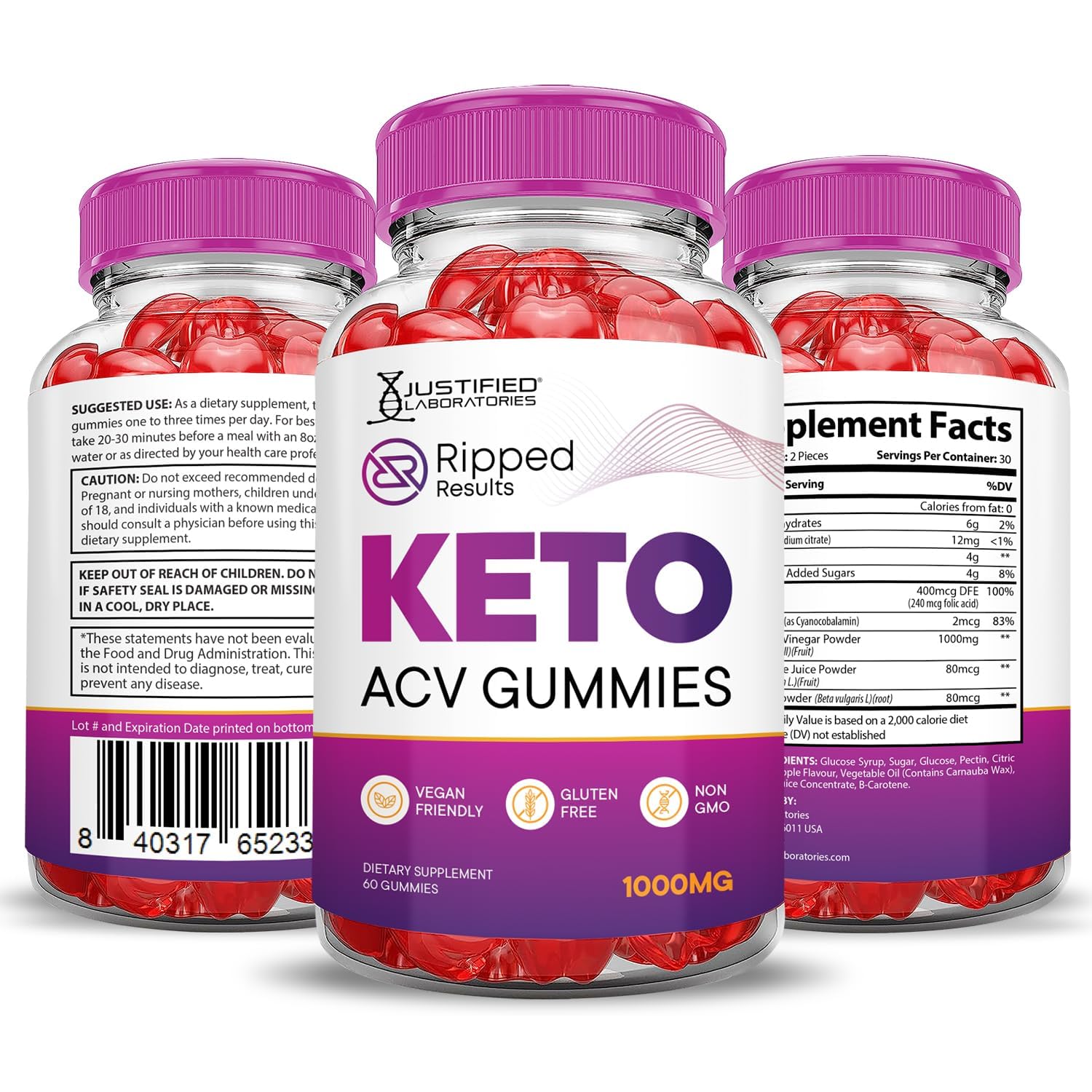 Justified Laboratories produit vegan sans OGM adapté à divers régimes.