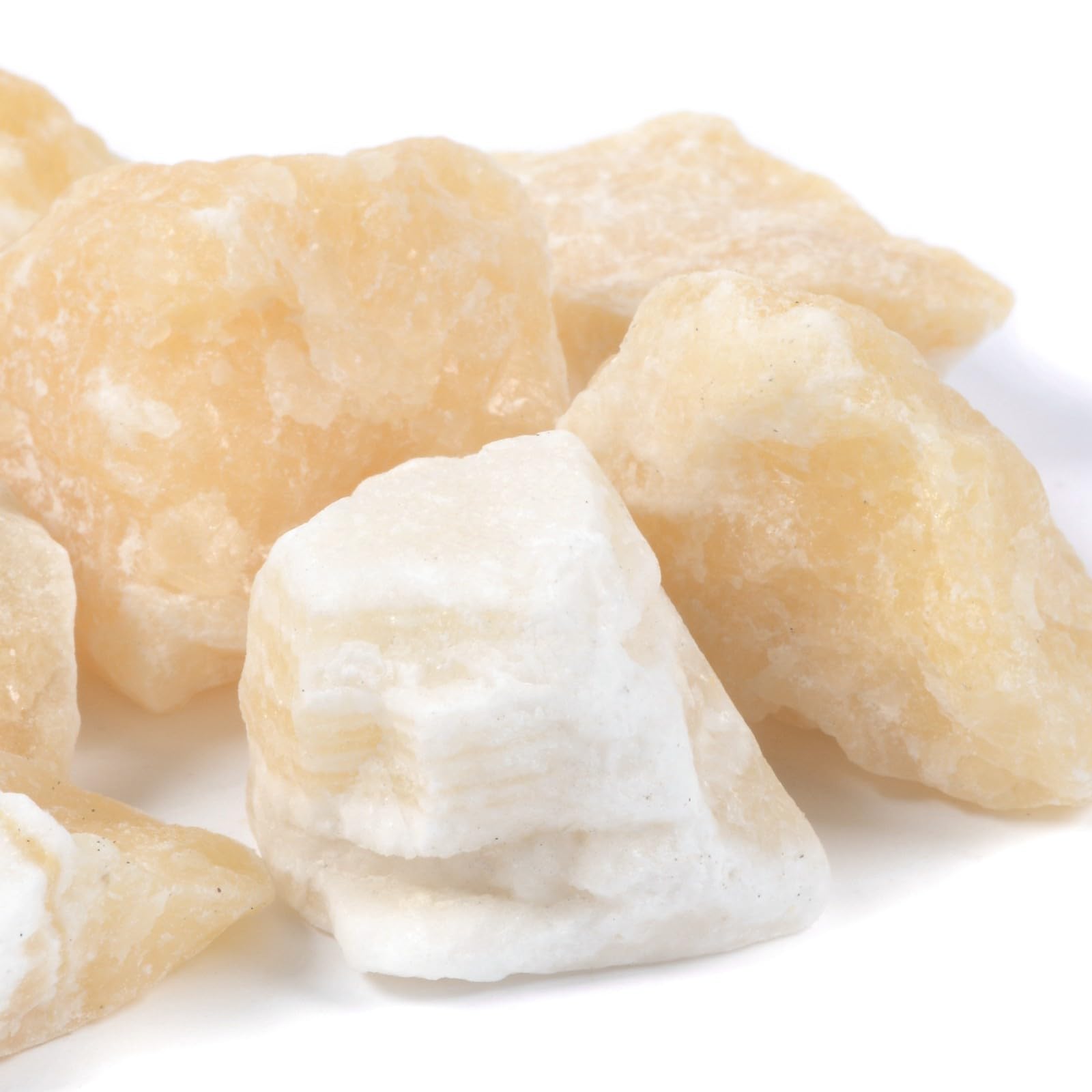 Justinstones calcite polie — texture satinée révélant couleurs, idéale pour collection.