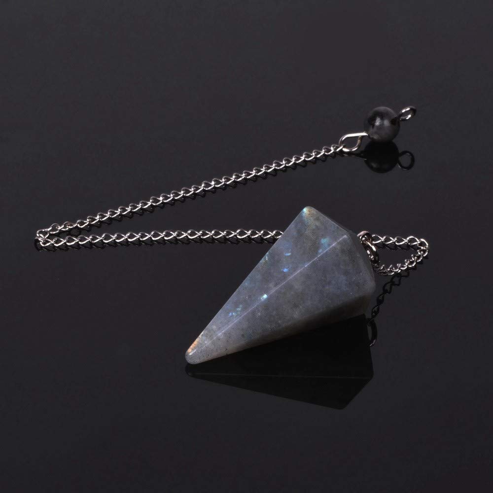 Justinstones pendule labradorite hexagonal, outil pratique pour discernement intuitif.