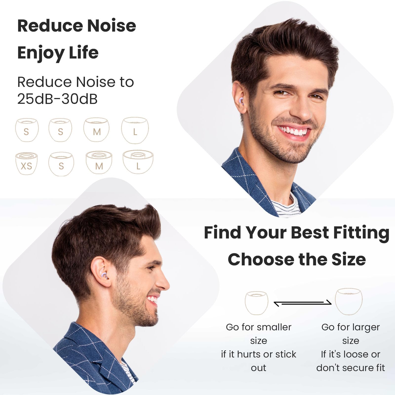 JUSTRVN bouchons d'oreille pour voyages et trajets.