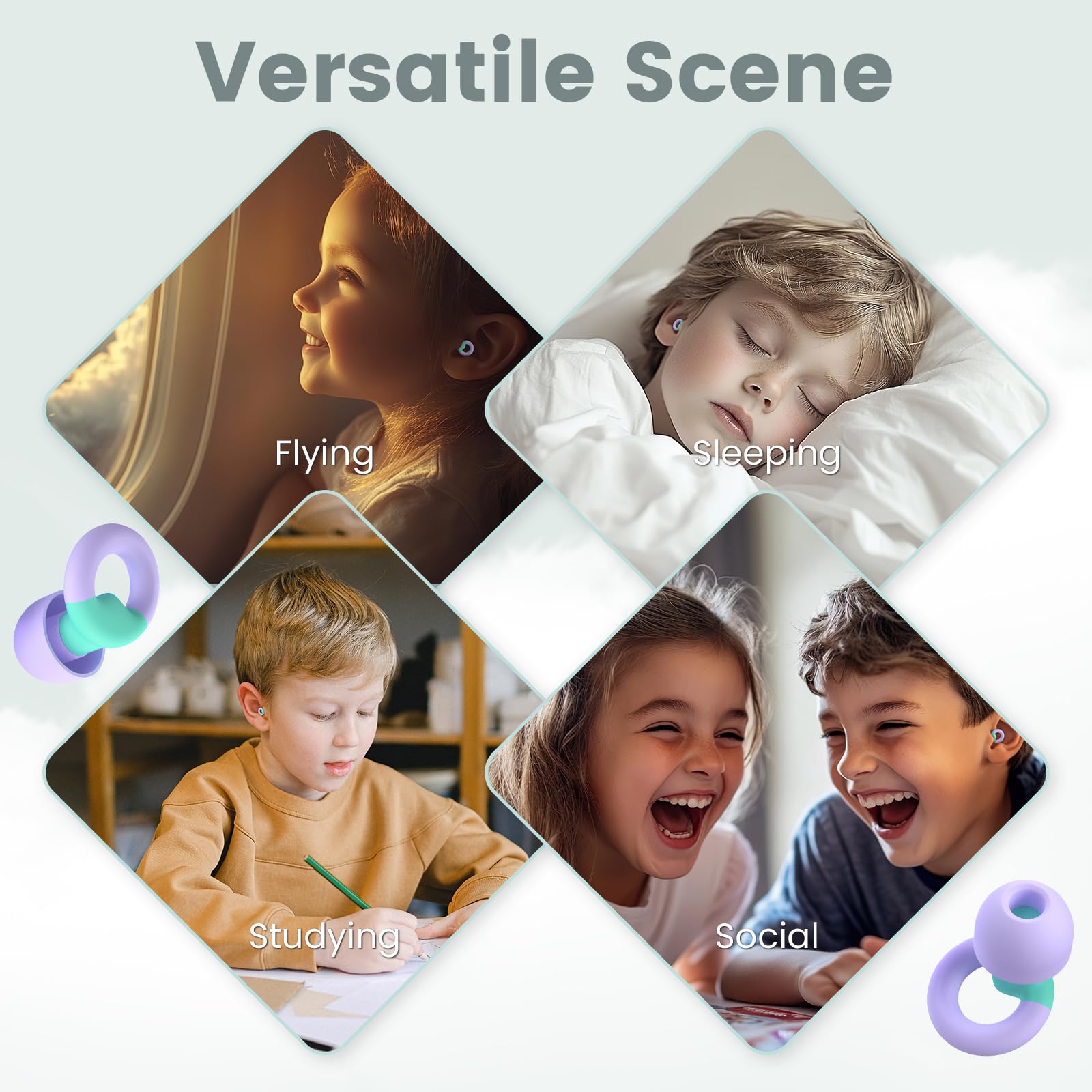 JUSTRVN bouchons d’oreilles enfants au design adorable et sûr
