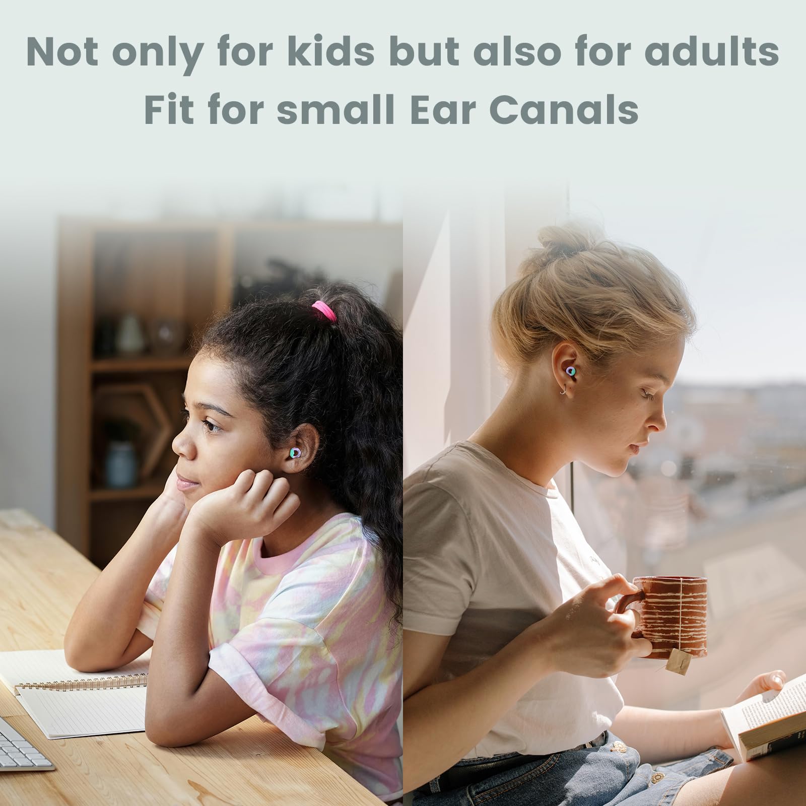JUSTRVN bouchons d’oreilles enfants pour étude, concentration sans distraction