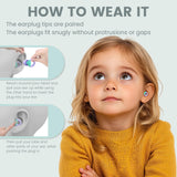 JUSTRVN bouchons d’oreilles enfants trois tailles XS-S-M pour ajustement